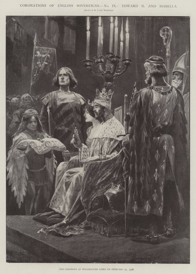 Couronnements des souverains anglais, Édouard II et Isabelle - Richard Caton Woodville junior